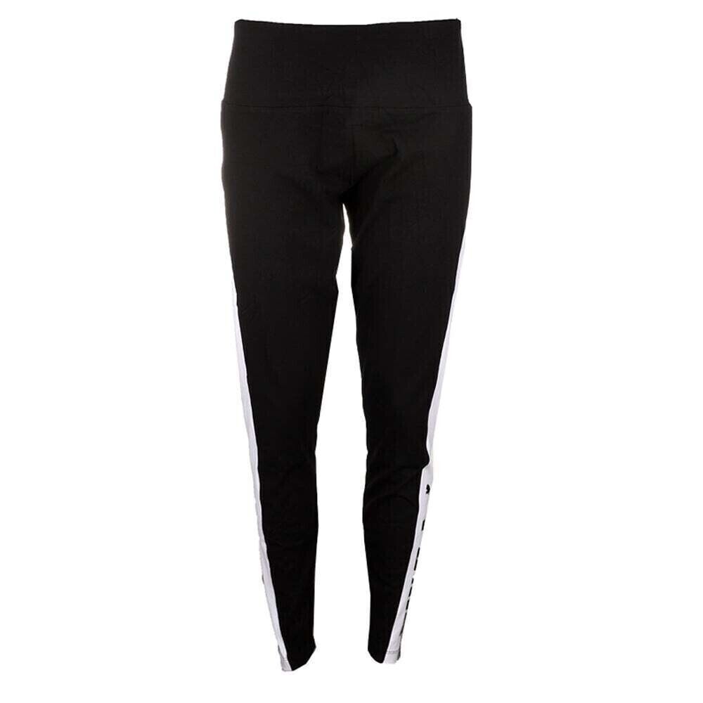 Puma women's Leaping Puma Colorblock V2 Tights In Black And White Size S